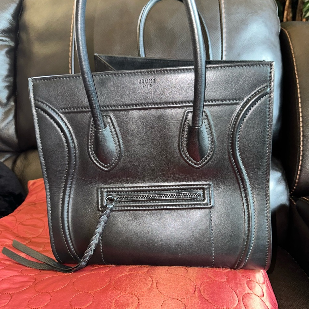 Celine Classic Black Leather Tote
